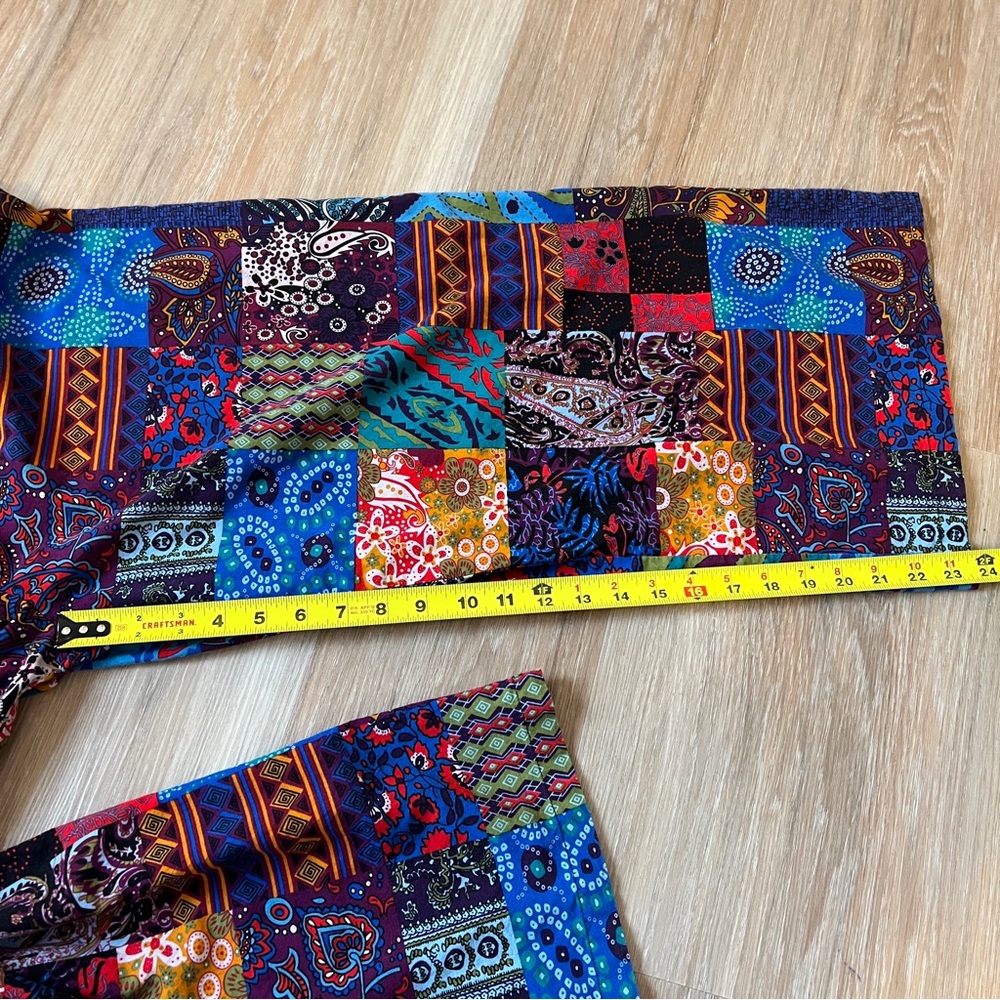 Colorful vintage patchwork overalls in size Medium boho hippie festival - Picture 6 of 8